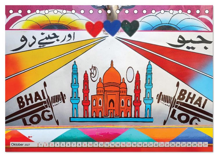 Produktbild: Farbenfrohes Pakistan (Tischkalender 2027 DIN A5 quer), CALVENDO Monatskalender
