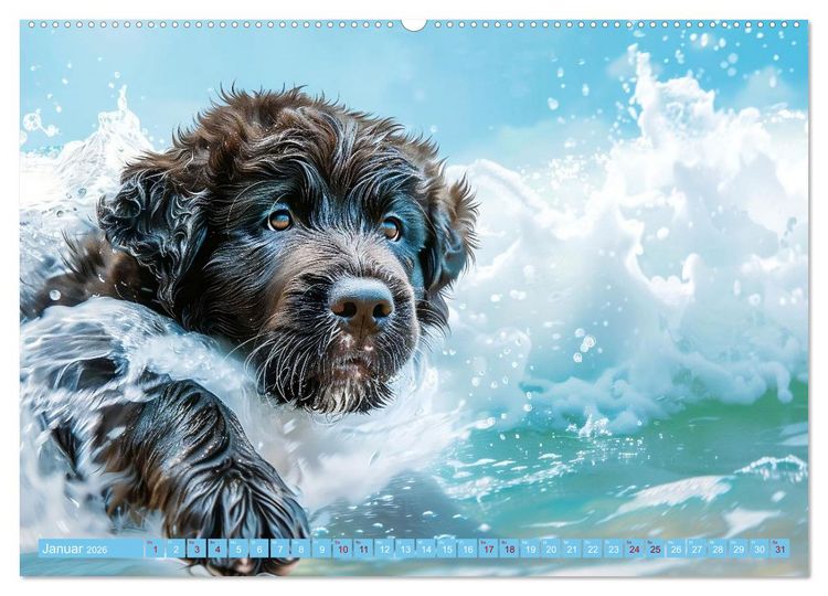 Produktbild: Hunde und Wasser (hochwertiger Premium Wandkalender 2026 DIN A2 quer), Kunstdruck in Hochglanz