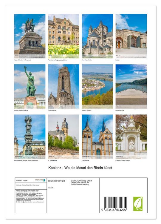 Produktbild: Koblenz - Wo die Mosel den Rhein k&uuml;sst (Wandkalender 2026 DIN A4 hoch), CALVENDO Monatskalender
