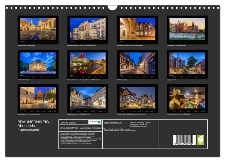 Produktbild: BRAUNSCHWEIG - Abendliche Impressionen (Wandkalender 2026 DIN A3 quer), CALVENDO Monatskalender