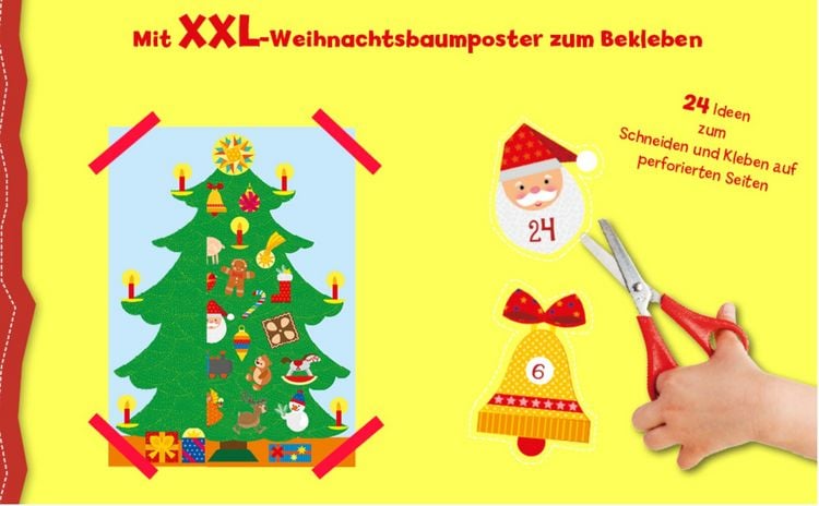 Produktbild: Das Adventskalender-Verbastelbuch f&uuml;r die Allerkleinsten. Schneiden und Kleben. Mit XXL-Poster