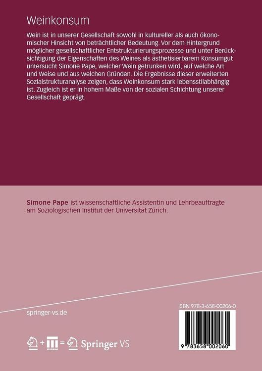 Produktbild: Weinkonsum