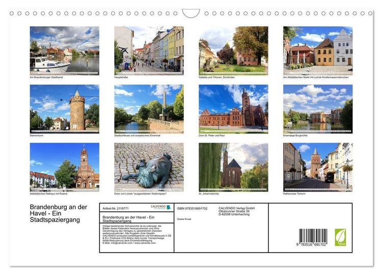 Produktbild: Brandenburg an der Havel - Ein Stadtspaziergang (Wandkalender 2026 DIN A3 quer), CALVENDO Monatskalender