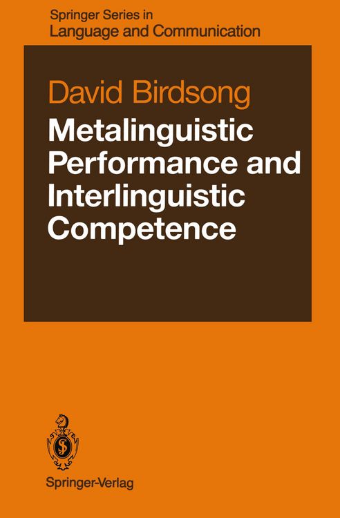 Produktbild: Metalinguistic Performance and Interlinguistic Competence