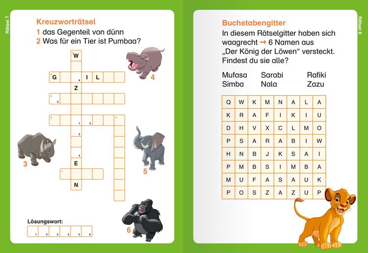 Produktbild: Disney Der König der Löwen - Kreuzworträtsel zum Lesenlernen