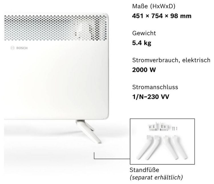 Produktbild: Bosch Home Comfort 7738345646 HC4000-20 Konvektor 2000W Wei&szlig;
