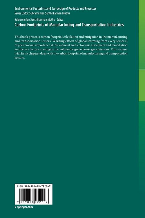 Produktbild: Carbon Footprints of Manufacturing and Transportation Industries