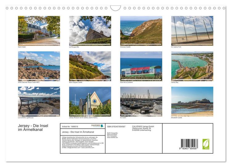 Produktbild: Jersey - Die Insel im &Auml;rmelkanal (Wandkalender 2026 DIN A3 quer), CALVENDO Monatskalender