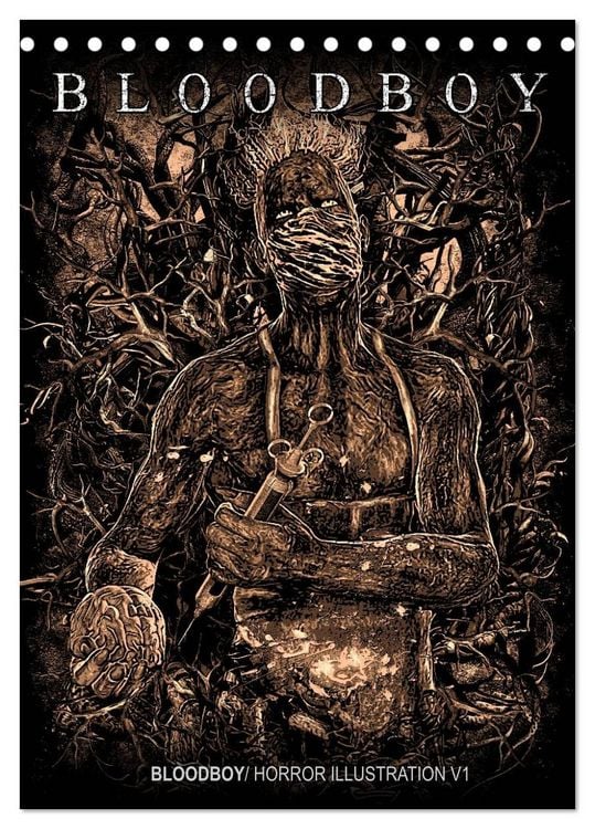 Produktbild: BLOODBOY/ HORROR ILLUSTRATION V1 (Tischkalender 2026 DIN A5 hoch), CALVENDO Monatskalender