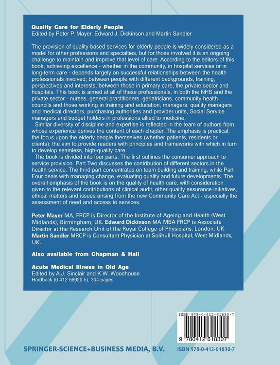 Produktbild: Quality care for elderly people