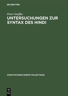 Produktbild: Untersuchungen zur Syntax des Hindi