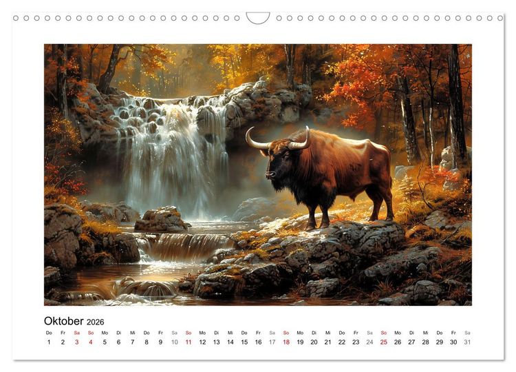 Produktbild: Wilde Rinder (Wandkalender 2026 DIN A3 quer), CALVENDO Monatskalender