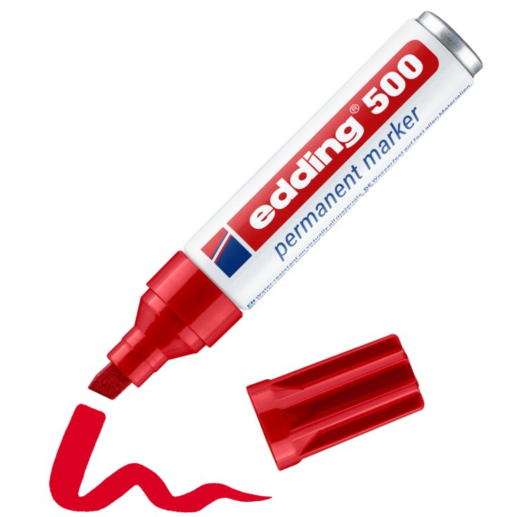 Produktbild: edding Permanentmarker 500 rot 2-7mm Blister