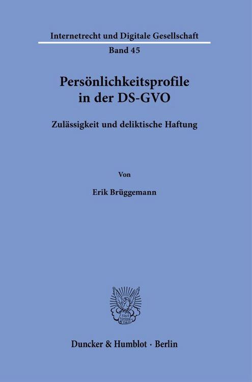 Produktbild: Pers&ouml;nlichkeitsprofile in der DS-GVO.