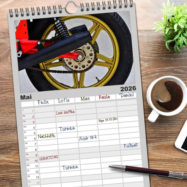 Produktbild: Familienplaner 2026 - Ducati 500 Sport Desmo mit 5 Spalten (Wandkalender, 21 x 45 cm) CALVENDO