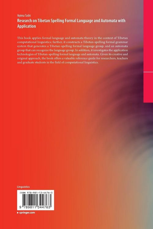 Produktbild: Research on Tibetan Spelling Formal Language and Automata with Application