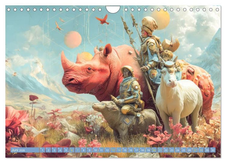 Produktbild: Tierparadies - Tierische Fantasiewelten (Wandkalender 2026 DIN A4 quer), CALVENDO Monatskalender