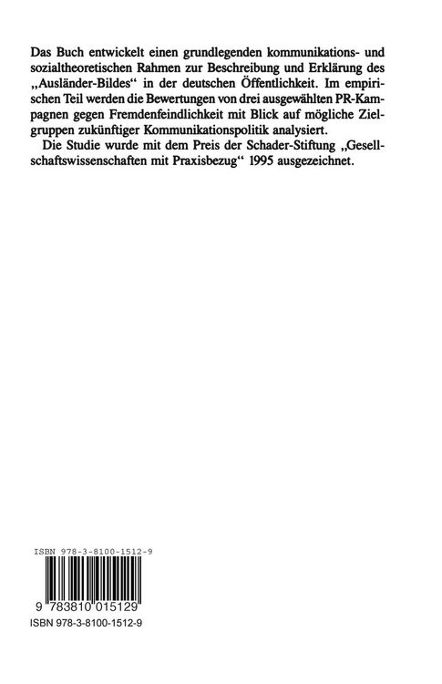 Produktbild: Das Bild der Ausl&auml;nder in der &Ouml;ffentlichkeit