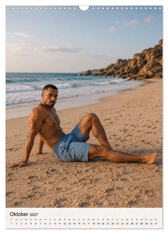 Produktbild: Golden Beach Men - Sinnliche Strandmomente (Wandkalender 2027 DIN A3 hoch), CALVENDO Monatskalender