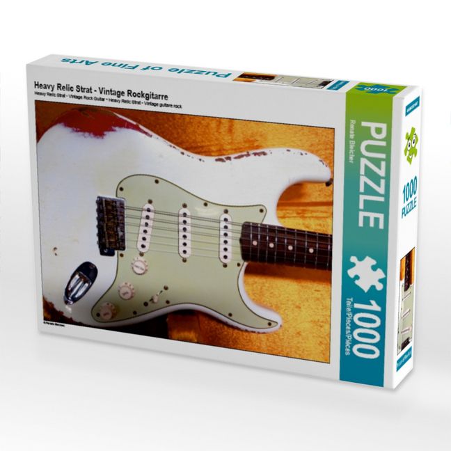 Produktbild: CALVENDO Puzzle Heavy Relic - Vintage Rockgitarre | 1000 Teile Lege-Gr&ouml;&szlig;e 64x48cm Foto-Puzzle f&uuml;r gl&uuml;ckliche Stunden