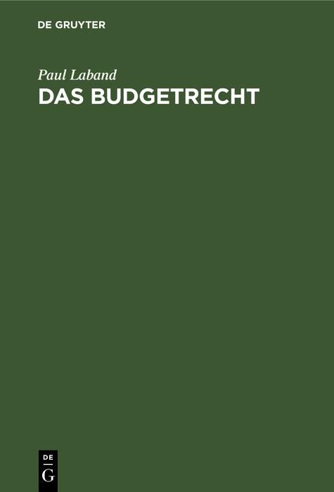 Produktbild: Das Budgetrecht