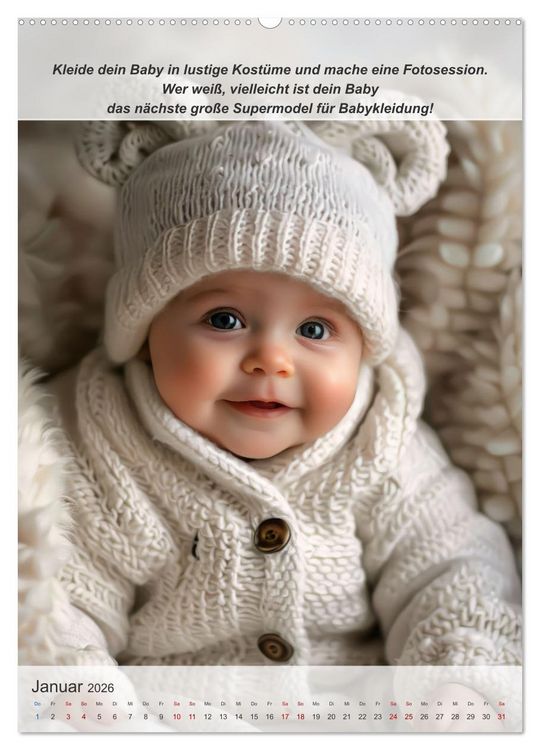 Produktbild: Keine Langeweile mehr f&uuml;r ihr Baby (hochwertiger Premium Wandkalender 2026 DIN A2 hoch), Kunstdruck in Hochglanz