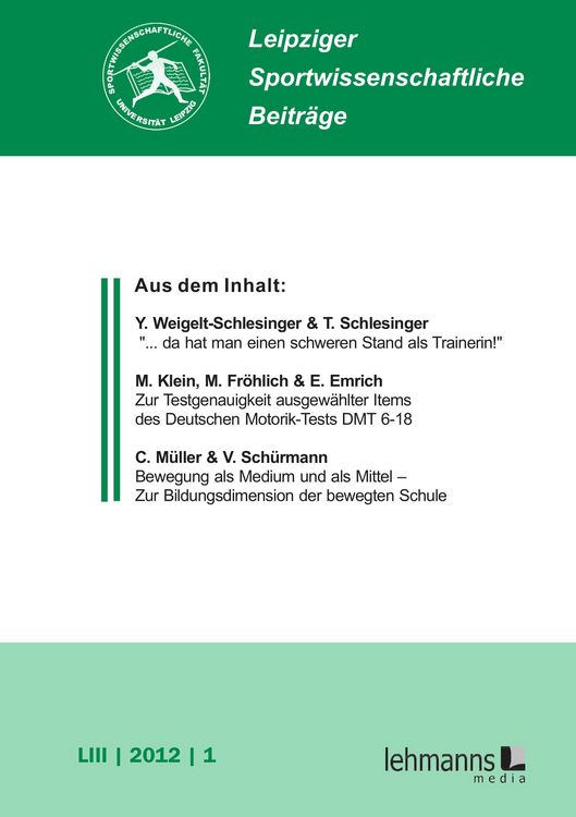 Produktbild: Leipziger Sportwissenschaftliche Beitr&auml;ge