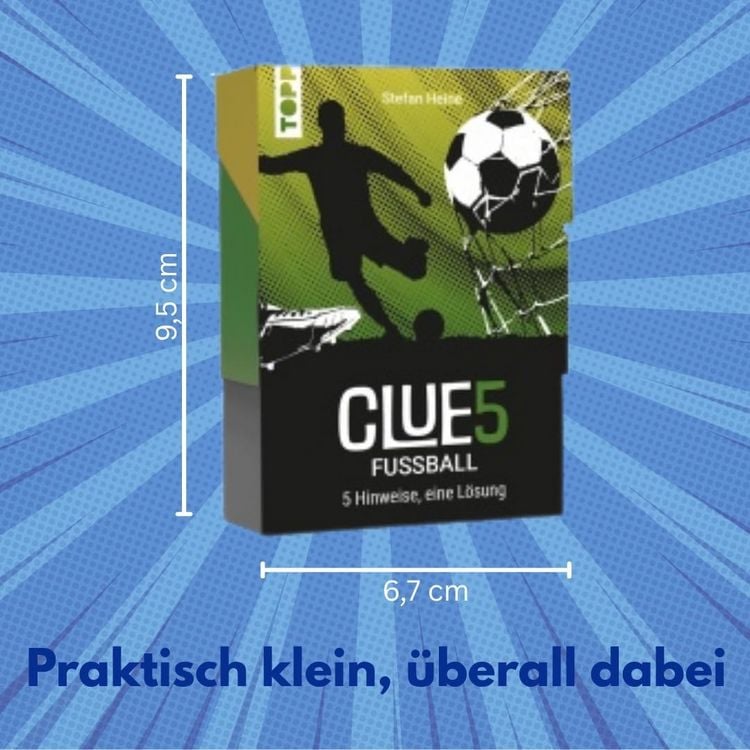 Produktbild: CLUE5 #Fu&szlig;ball. 5 Hinweise, nur eine L&ouml;sung. Das Trend-Quiz f&uuml;r deine Tasche