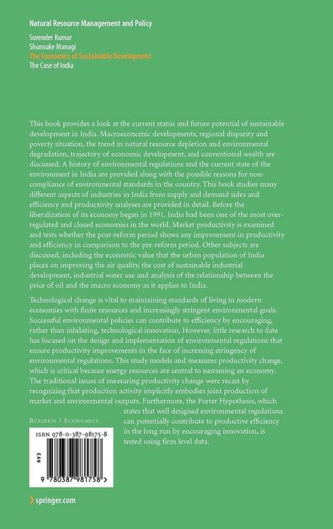 Produktbild: The Economics of Sustainable Development