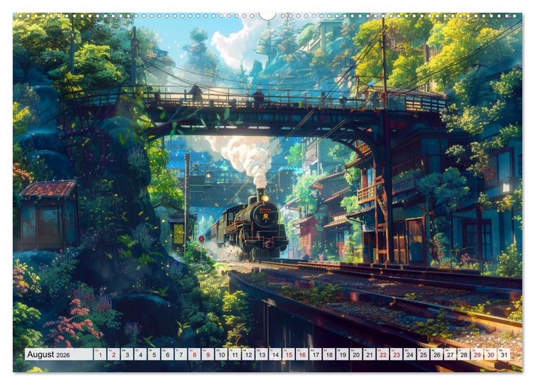 Produktbild: Begegnungen im Anime Zauberland (hochwertiger Premium Wandkalender 2026 DIN A2 quer), Kunstdruck in Hochglanz