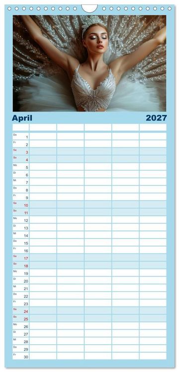 Produktbild: Familienplaner 2027 - Ballerinas in Diamanten mit 5 Spalten (Wandkalender, 21 x 45 cm) CALVENDO