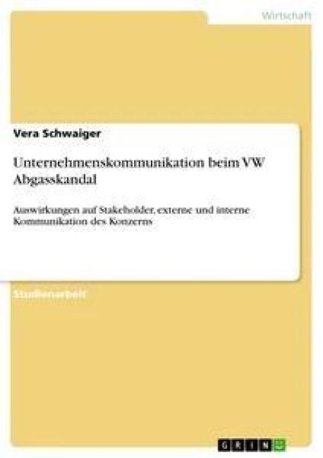 Produktbild: Unternehmenskommunikation beim VW Abgasskandal