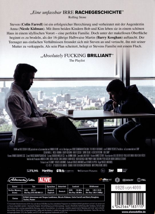 Produktbild: The Killing of a Sacred Deer - Limitiertes und serialisiertes Mediabook! (+ DVD)