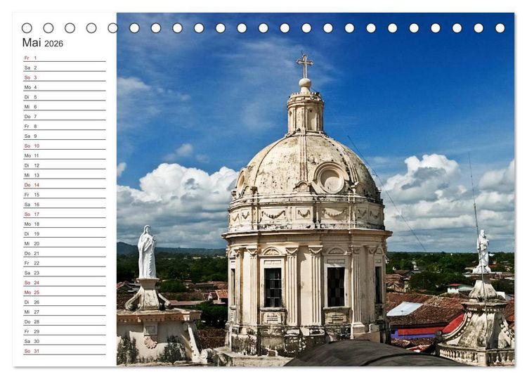 Produktbild: Nicaragua - Vulkane und Kolonialarchitektur (Tischkalender 2026 DIN A5 quer), CALVENDO Monatskalender