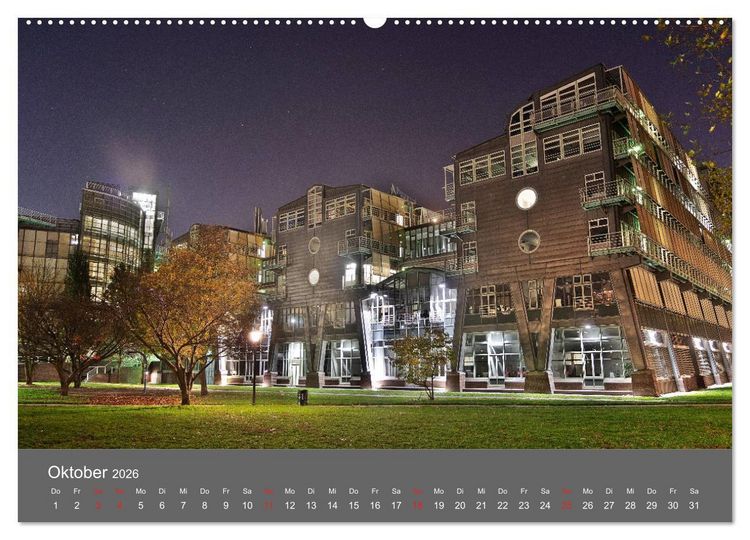 Produktbild: Nightwalk - Hamburg (Wandkalender 2026 DIN A2 quer), CALVENDO Monatskalender