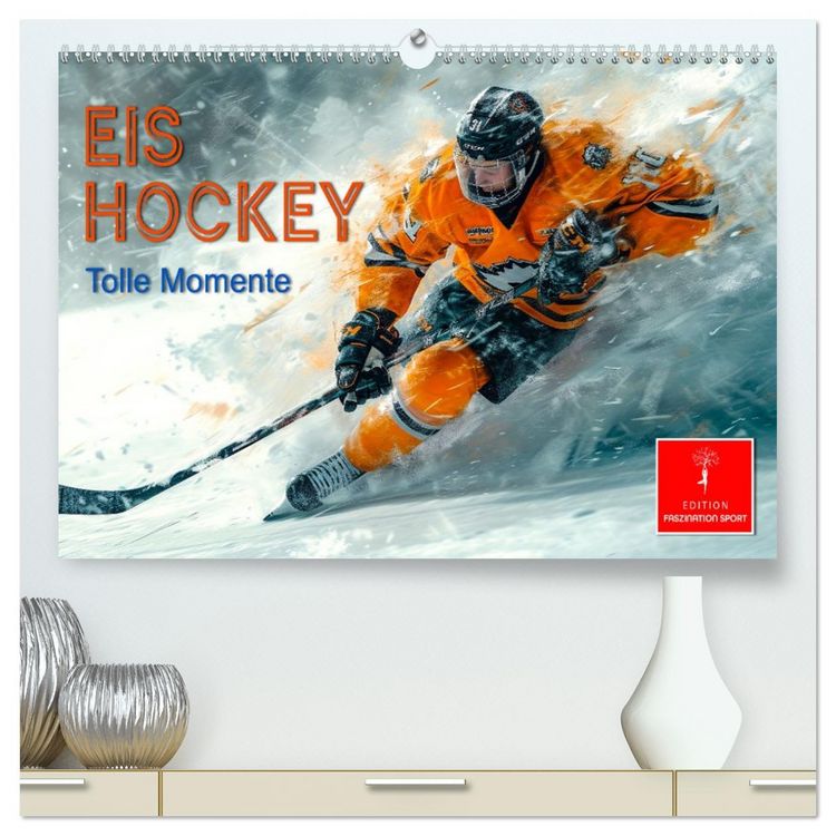 Produktbild: Eishockey - tolle Momente (hochwertiger Premium Wandkalender 2026 DIN A2 quer), Kunstdruck in Hochglanz