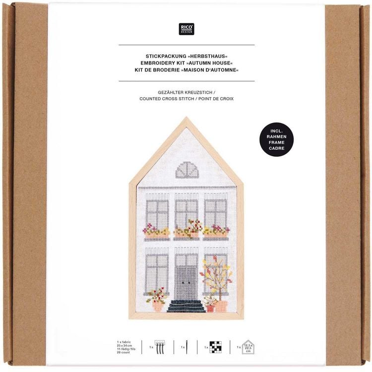 Produktbild: Stickpackung Gez&auml;hlter Kreuzstich, Herbsthaus, medium, inkl.