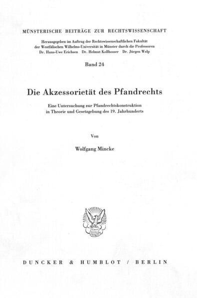 Produktbild: Die Akzessoriet&auml;t des Pfandrechts.