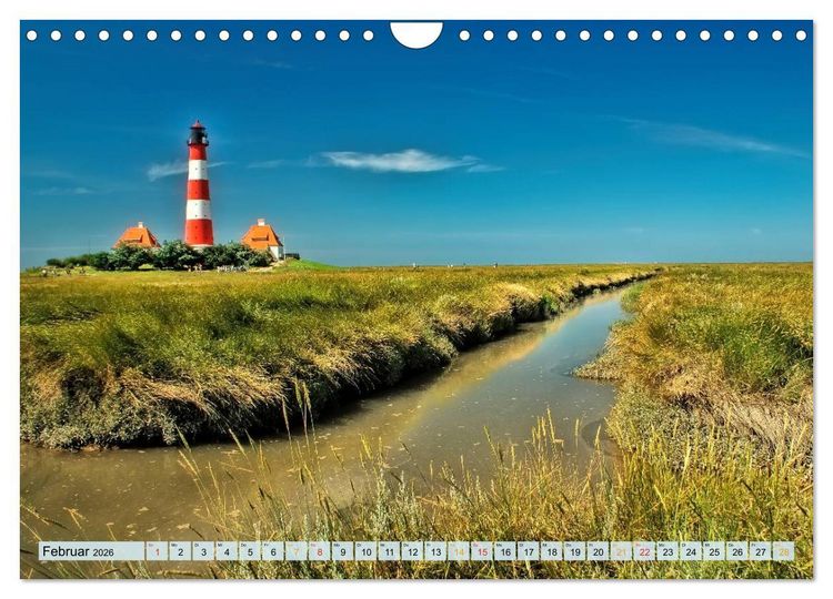 Produktbild: Leuchtt&uuml;rme - maritime Wegweiser in Deutschland (Wandkalender 2026 DIN A4 quer), CALVENDO Monatskalender