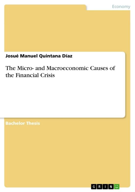 Produktbild: The Micro- and Macroeconomic Causes of the Financial Crisis