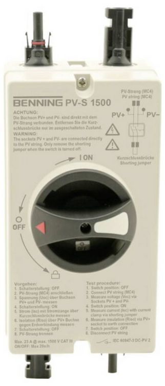 Produktbild: Benning PV-S 1500 Photovoltaik-Messger&auml;t