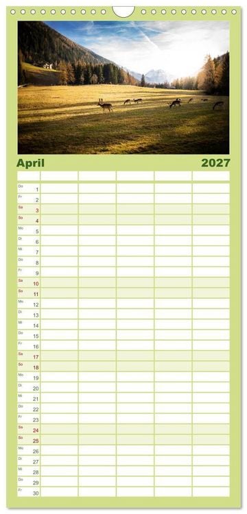 Produktbild: Familienplaner 2027 - Ultental - Ein Jahr in Bildern mit 5 Spalten (Wandkalender, 21 x 45 cm) CALVENDO