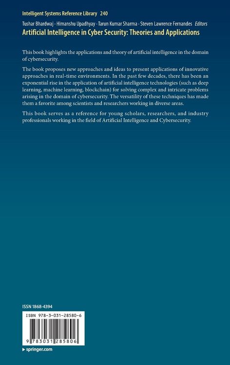 Produktbild: Artificial Intelligence in Cyber Security: Theories and Applications