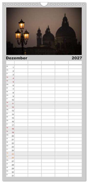 Produktbild: Familienplaner 2027 - Venedig bei Nacht mit 5 Spalten (Wandkalender, 21 x 45 cm) CALVENDO
