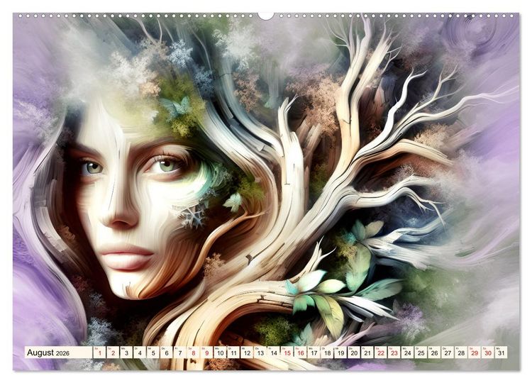 Produktbild: Lebendige Natur - Mystische Baumgeister (hochwertiger Premium Wandkalender 2026 DIN A2 quer), Kunstdruck in Hochglanz