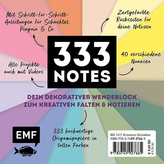Produktbild: 333 Origami Minis &ndash; Happy Paper &ndash; Dein dekorativer Wendeblock zum kreativen Falten & Notieren