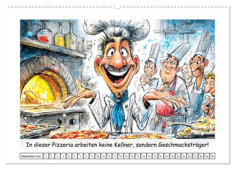 Produktbild: Gro&szlig;k&uuml;che au&szlig;er Kontrolle. Spa&szlig; mit hei&szlig;en T&ouml;pfen und lustigen Spr&uuml;chen (hochwertiger Premium Wandkalender 2026 DIN A2 quer), Kunstdruck in Hochglanz