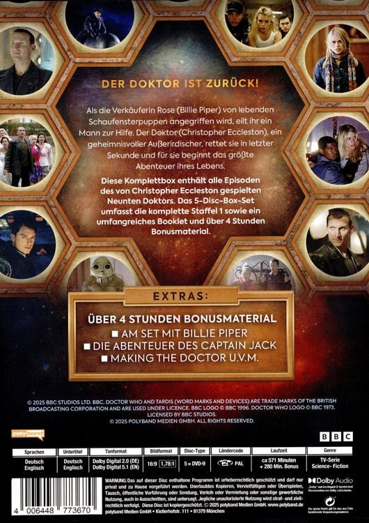 Produktbild: Doctor Who - Christopher Eccleston: Der komplette 9.Doktor (Staffel 1) [5 DVDs]