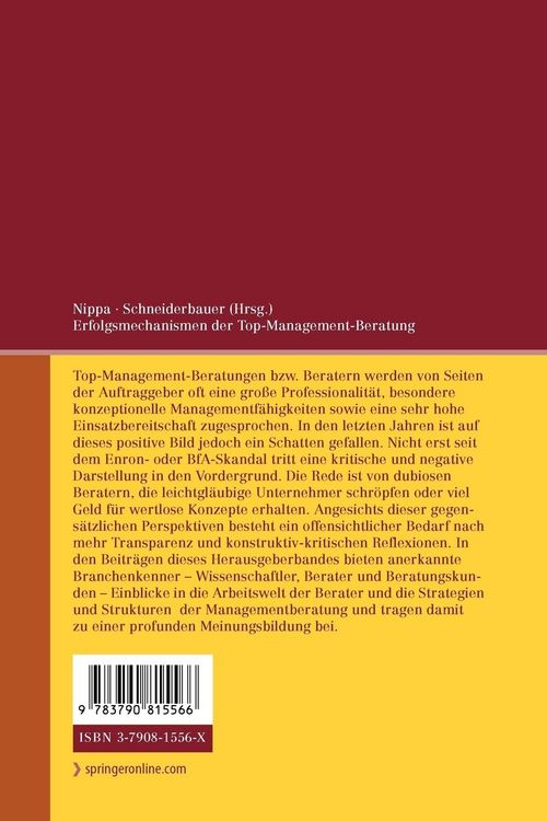 Produktbild: Erfolgsmechanismen der Top-Management-Beratung