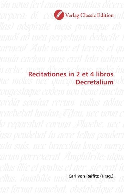 Produktbild: Recitationes in 2 et 4 libros Decretalium